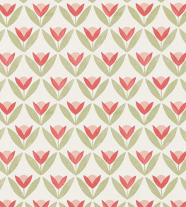 Tulip Trellis Wallpaper - Berry Berry