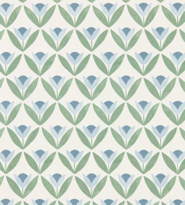 Tulip Trellis Wallpaper - Coast Blue Coast Blue