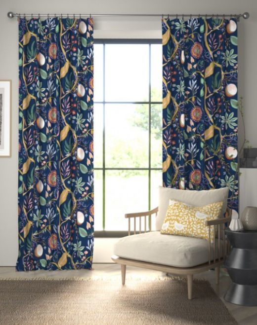 Blue office curtains
