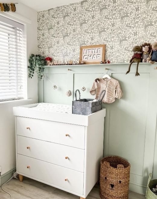 Kelda wallpaper used in stylish nursery